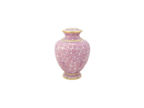 Essence Rose Cloisonné Copper & Plated Gold Urn